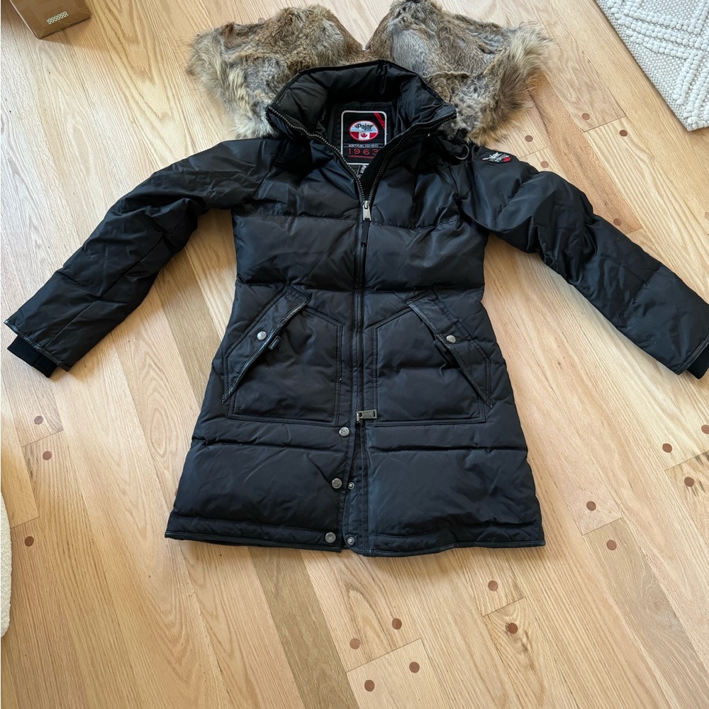 Pajar Oskar Black Puffer Coat with real Fur Trim